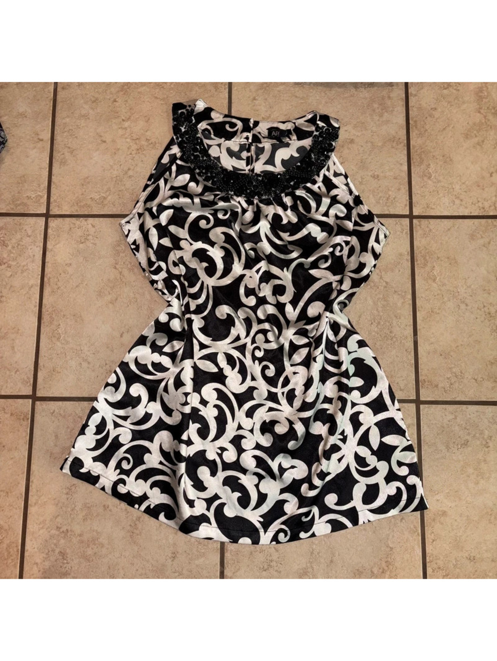 Black and White Paisley Whimsy Goth 60’s/70’s style mini dress